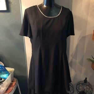 Black dress with rhinestone neck